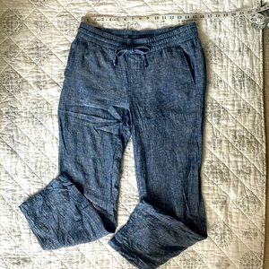Ann Taylor Factory Linen Pants Blue Small